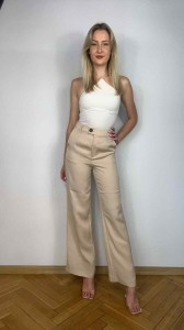 Spodnie r. S (len, jedwab)